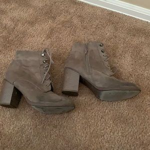 Brown lace up/zip up boots